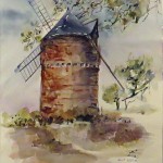 Moulin à vent - Aquarelle - Art Trégor