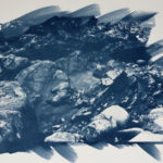 Blue rocks - Tirage cyanotype sur papier aquarelle - 24x32 cm - Jean-François Frelin
