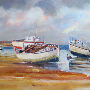 Au repos à l'ile grande de Marijane Le Goaster - acrylique sur toile - 46x33 cm Art Trégor Marijane-Le-Goaster-acrylique