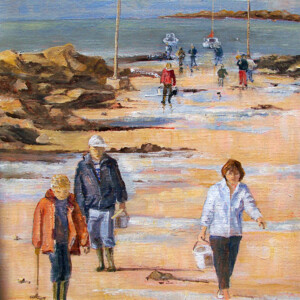 Retour de pêche de Marijane Le Goaster - Acrylique - 46x33 cm Retour de pêche - Marijane Le Goaster