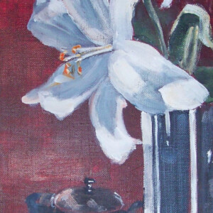 le lys - 2016 Acrylique sur toile - 60x20cm Marijane Le Goaster