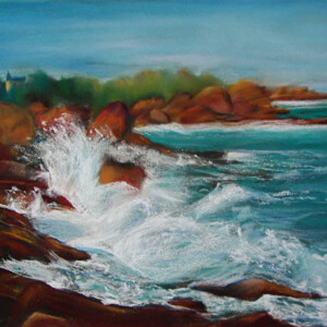 Côte de granite rose - Pastel sec Côte de granite rose - Pastel - Art Trégor