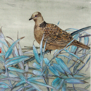 Tourterelle - Peinture chinoise gongbi Tourterelle - Peinture chinoise gongbi - Art Trégor