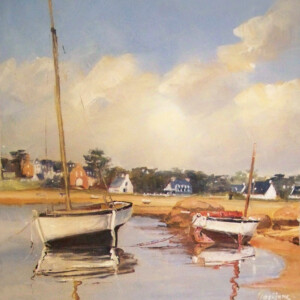 Trégastel 40cmx40cm - Acrylique sur toile - Marijane Le Goaster Trégastel - Acrylique sur toile