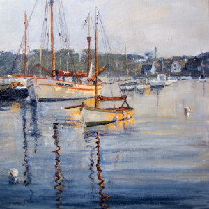 Lumière du soir à Perros - Acrylique sur toile - 41x27 cm - Marijane Le Goaster Lumière du soir à Perros - Acrylique sur toile