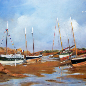 Pavois à st guirec - Acrylique sur toile - 65x54 cm - Marijane Le Goaster Pavois à st guirec - Acrylique sur toile