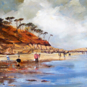 Pêche à Milliau - Acrylique sur toile - 65x54cm - Marijane Le Goaster Pêche à Milliau - Acrylique sur toile