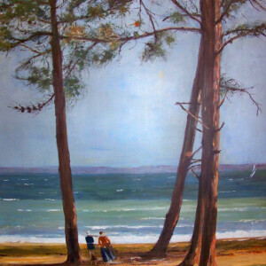 Les pins des landes - Acrylique sur toile - 100x78 cm - Marijane Le Goaster Les pins des landes - Acrylique sur toile