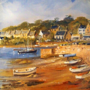 Ploumanach au mois d'Août - Acrylique sur toile - 52x32cm - Marijane Le Goaster Ploumanach au mois d'Août - Acrylique sur toile