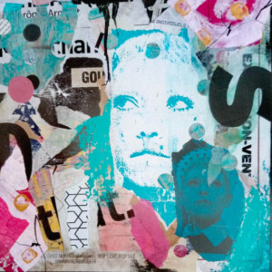 Blue Songes - Collage mixed média Blue Songes - Mixed media collage