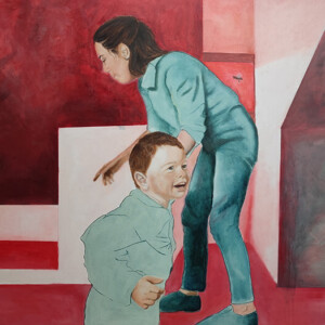 L'abeille, 2024, acrylique et huile sur toile 45x95cm