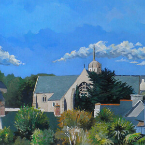 Eglise St-jacques, Perros-Guirec, acrylique, 80x40