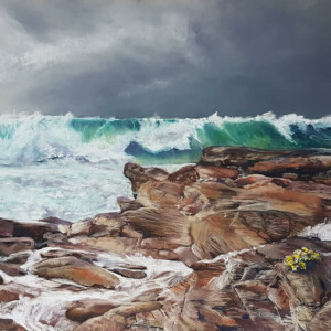 Vague, Île Grande, Pastel Evelyne Henry