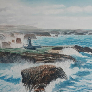 Belle-Ile-en-mer, huile sur toile, 80cm x 40cm